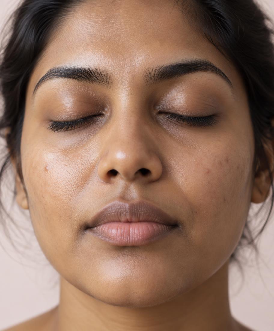 Natural skin with visible texture